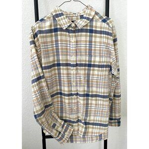 Pendleton Women’s Large 100% Cotton Plaid Flannel Shirt Blouse